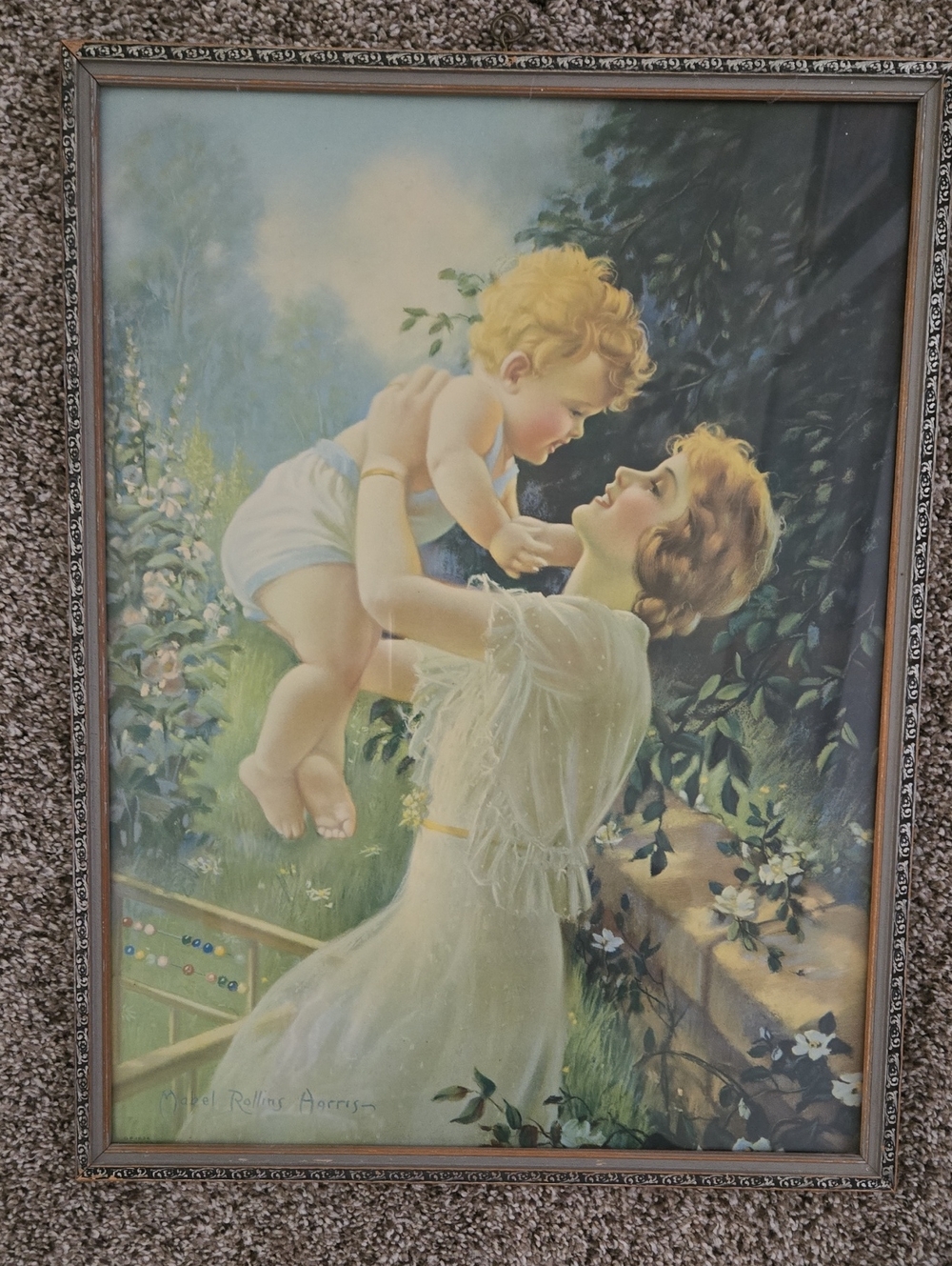 Vintage Art Print "Sharon and Debbie" by Mabel Rollins
